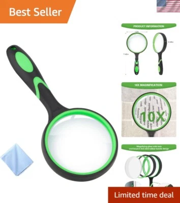 10X Shatterproof Magnifying Glass 10X Large Handheld Magnifying Glass for Senior - Image 1 of 4