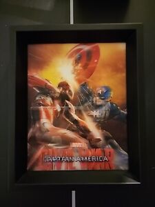 Marvel Civil War Captain America vs Iron Man 3D Holographic Framed Wall Art