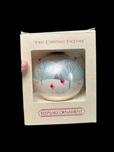 Hallmark Keepsake 1982 Glass Ornament “First Christmas Together” w/ Box HTF Rare - Picture 1 of 14