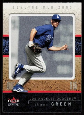 2003 Fleer Genuine Shawn Green #92 BASEBALL CARD Los Angeles Dodgers - Image 1 of 2