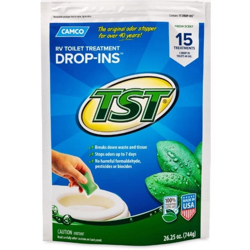 Tratamiento de inodoro Camco 40264 verde 0,95 a 1,05 g/cc densidad TST Foto 1 de 1