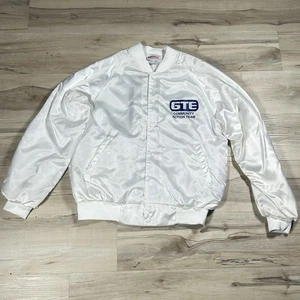 Vintage GTE Jacket General Telephone Electronics Satin Jacket Hartwell Button Up USA - Bild 1 von 10