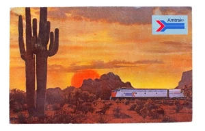 Cartolina d'epoca Amtrak vista panoramica trasporto treno deserto sud-ovest - Foto 1 di 2
