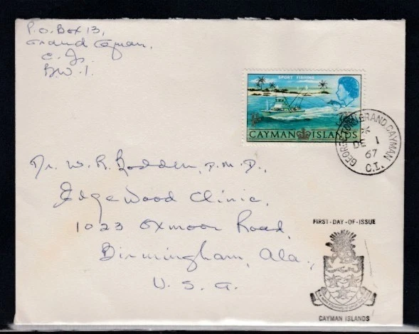 CAYMAN ISLANDS Commercial Cover George Town to Birmingham 30 Jan. 1967 cancel - Image 1 of 1