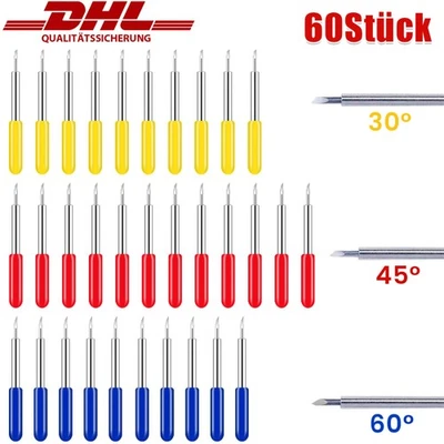 60x Klingen Plottermesser Schneideplotter Messerhalter Roland Plotter 30° 45°60° - Bild 1 von 4