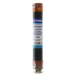 LITTELFUSE FLSR-5 FUSIBLE DE RETARDO DE TIEMPO DE DOBLE ELEMENTO, CLASE RK5, 600 VOLTIOS, 5 AMPERIOS - Imagen 1 de 2