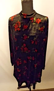 Top túnica para mujer grande negro terciopelo floral caprichoso oscuro hada rosa románica - Imagen 1 de 11