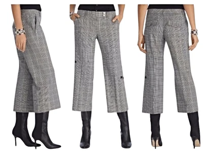 White House Black Market Womens Flare Crop Pants 8 Preppy Citycore Minimal NEW - Image 1 of 4