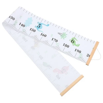 Canvas Wooden Growth Height Chart Kids Height Wall Ruler for Child Room - Bild 1 von 4