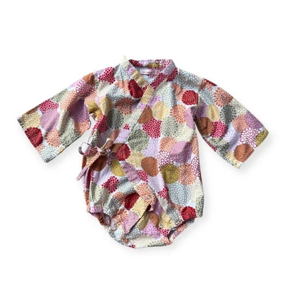 Lucky Wang NYC Bebé Kimono Mameluco Body 12M Estampado Floral Atar Algodón Foto 1 de 4