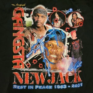 Original Gangsta Nueva Jack Mediana M Camiseta Homenaje RIP ECW SMW 187 Balcón Buceo - Imagen 1 de 5