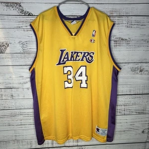 Vintage Champion Los Angeles Lakers Shaq Shaquille O’Neal #34 NBA Jersey Size 52 - Picture 1 of 13