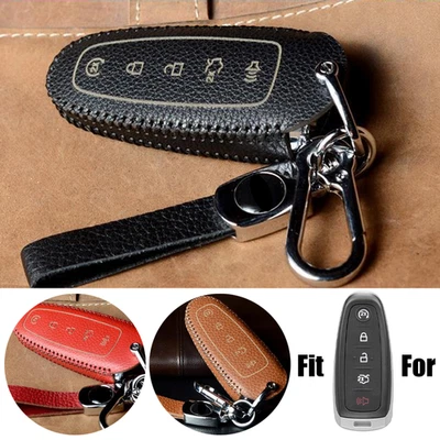 Genuine Leather Car Key Case Cover For Ford Edge Explorer For Lincoln MKT MKS - Изображение 1 из 4