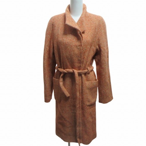 Balenciaga 04AW Cappotto in Mohair di Lana Tweed con Collare Arancione 38 (M)