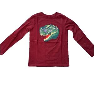 NWT Lands’ End Boys XL 14-16 T-Rex Dinosaur Embroidered Tee Shirt - Picture 1 of 7