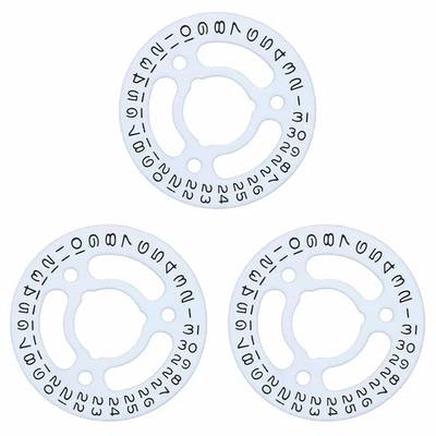 3 CALENDAR DATE DISC FOR ROLEX QS 2130/2135 67180 67480 69160 69173 69174 WHITE - Image 1 of 2