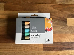 Winsor & Newton Promarker Set Manga 2 Punte Doppia Set di 12 + 1 Frullatore - Foto 1 di 2