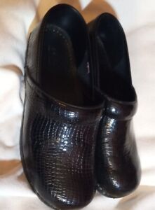 Sanita Brand Black Professional Leather Danish Comfort Clogs Size 42 US 10 11 