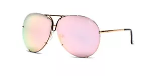 NIB Abella Women's Oldfield Aviator Sunglasses UV400 Gold Pink $99 Retail - Picture 1 of 9