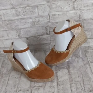 Paseart Espadrilles Wildleder Schuhe Damen 41 US 9,5 hellbraun Keilabsatz Knöchelriemen Spanien - Bild 1 von 10