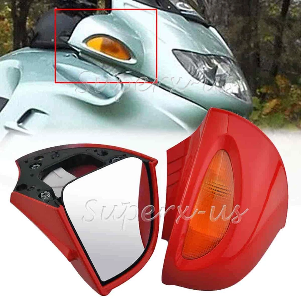 Espejos retrovisores rojos L&R con lente ámbar intermitente para BMW R1100RT R1150RT R1150 Foto 1 de 4