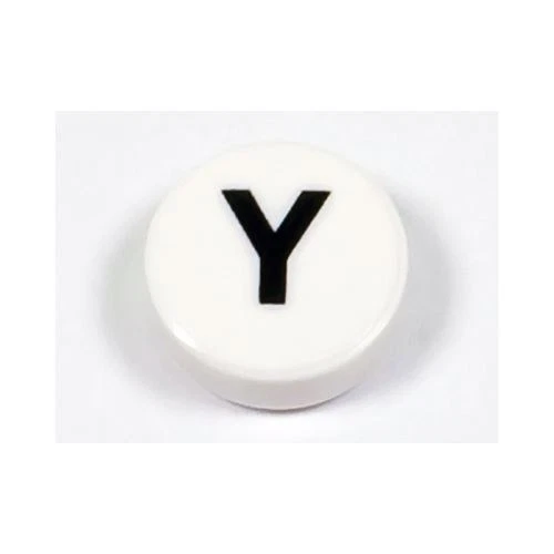 LEGO Stadt Zubehör Alphabet Großbuchstabe Buchstabe“ Y ” Stein Rund 1 x 1 (S) - Bild 1 von 1