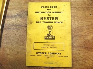 HYSTER D4D TOWING WINCH PARTS BOOK BWD95644- - Picture 1 of 7