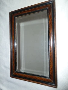 alter Spiegel mit Holzrahmen WANDSPIEGEL braun schwarz 51,5x34,5cm - Bild 1 von 7