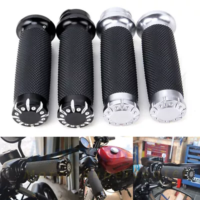 1" Motorcycle Handle Bar Hand Grips For Harley Touring Sportster XL Dyna Softail - Image 1 of 4