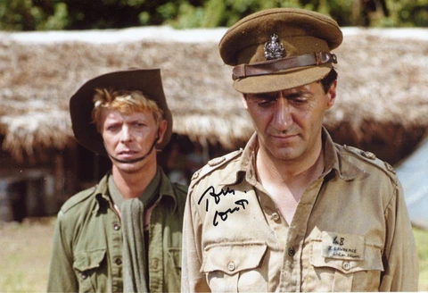 Merry Christmas Mr Lawrence David Bowie movie photo signed by actor Tom Conti Cover