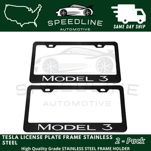 2 piezas Soporte de placa de metal acero inoxidable de metal Tesla Model 3 EE. UU. - Imagen 1 de 1