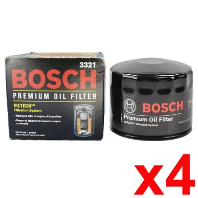 For 1969-1999 Volvo 142 144 745 760 780 850 940 Bosch Oil Filter 4PCS 3321 - Image 1 of 4