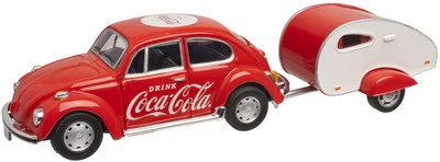 Atlas 1:43 COCA-COLA 1967 Die-Cast VW Beetle w/ Trailer (820060) NIB - Image 1 of 4