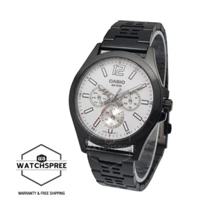 Casio Men's Analog Black Ion Plated Stainless Steel Band Watch MTPE350B-7B - Picture 1 of 1