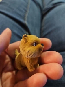 Puppy In My Pocket -Chow Retriever Brown Dog Flocked 1” Figure Toy - Picture 1 of 5