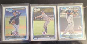 2012 Bowman RC Lot Justin Nicolino (Chrome) Danny Barnes, & AJ Jimenez (Chrome)