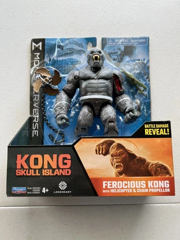 Playmates Skull Island Ferocious Kong w/Helicopter & Chain Propeller Free Ship Cover