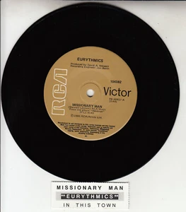 EURYTHMICS Missionary Man 7" 45 rpm vinyl record + juke box title strip - Picture 1 of 2
