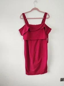 Vestido Coast Mujer Rojo Midi Talla 18 Ocasión Fiesta Cóctel Verano Volantes - Imagen 1 de 11