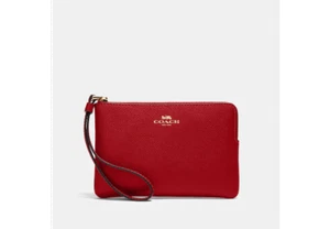 Nueva Cartera Coach Roja con Cremallera y Muñequera Dorada con Cremallera - Imagen 1 de 2