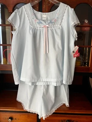 New Carole Women's Pajama Set Size XL Baby Doll Blue Shorts - Image 1 of 4