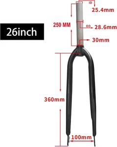 Threadless 26 inch Bicycle Fork Fixed Bicycle MTB Road Cruiser Bike Fork - Picture 1 of 9