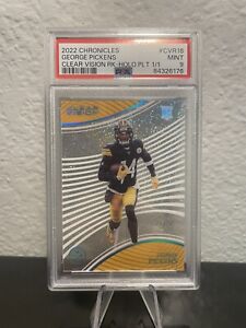 2022 Panini Chronicles Clear Vision George Pickens 1/1 PSA 9 SSP Steelers Rookie