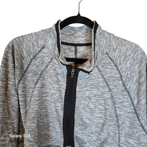 Tek Gear Women's 2X Heather Gray Quarter Zip Long Sleeve Athletic Jacket - Picture 1 of 4