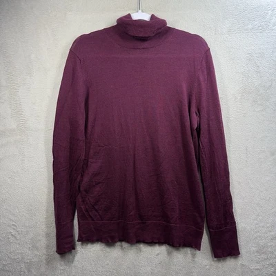 Suéter Gap 100% Lana Merino Extra Fina Cuello Alto Talla XL Alto Borgoña Cápsula Foto 1 de 4