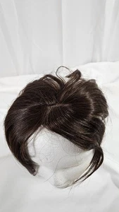 Unbranded Hair Topper Dark Brown Human Hair 7+ Inches Additional Volume - Picture 1 of 7