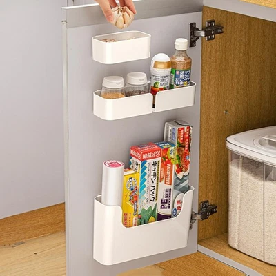 Adhesive Cabinet Door Organizer Storage 4 Pack Rack Shelves Holder for Sink - Image 1 of 4
