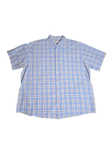 Peter Millar Seaside Blue Plaid Cotton Silk Short Sleeve Button Up Shirt Sz XXL - Picture 1 of 9