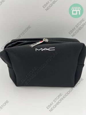 MAC Negro LÁPIZ LABIAL CREMALLERA 9"x6"x2" Maquillaje Cosméticos Artículos de tocador Bolsa de Viaje NUEVO Foto 1 de 4