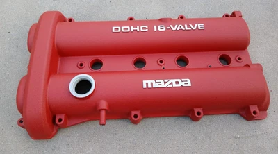 Mazda Miata MX-5 NA2 1.8 OEM RED Wrinkle Powder Coated Valve Cover -Detailed #2 - Image 1 of 4